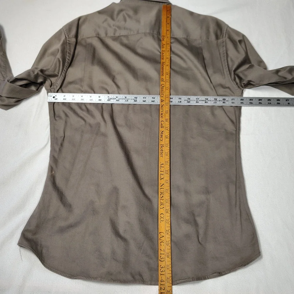 Gucci Mens Button Down Shirt 16.5 42 Brown Cotton Blend Made in Italy Designer